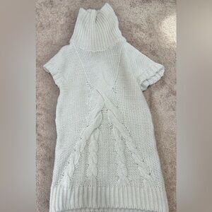 ZARAKNIT High Neck Short Sleeve Cable Knit Sweater Color Off-White Size M